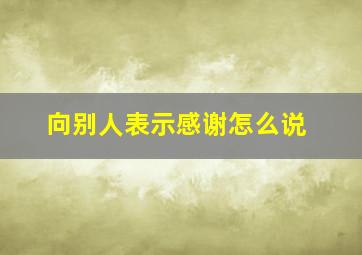 向别人表示感谢怎么说