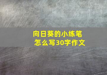 向日葵的小练笔怎么写30字作文