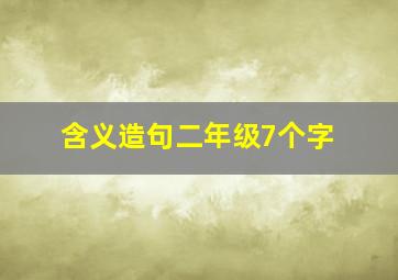 含义造句二年级7个字