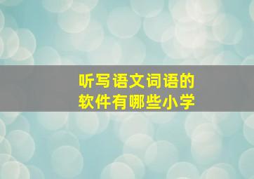 听写语文词语的软件有哪些小学