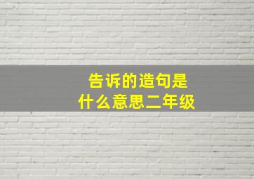 告诉的造句是什么意思二年级