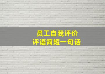 员工自我评价评语简短一句话