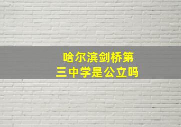 哈尔滨剑桥第三中学是公立吗