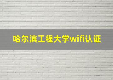 哈尔滨工程大学wifi认证