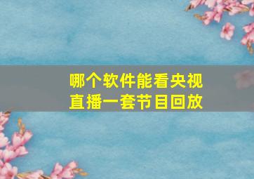 哪个软件能看央视直播一套节目回放