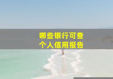 哪些银行可查个人信用报告