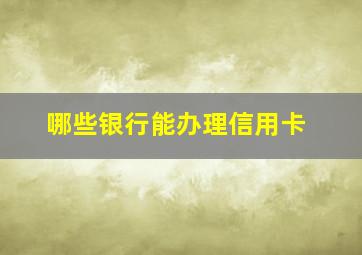 哪些银行能办理信用卡