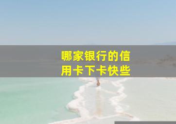 哪家银行的信用卡下卡快些