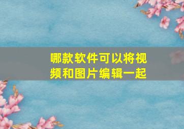 哪款软件可以将视频和图片编辑一起