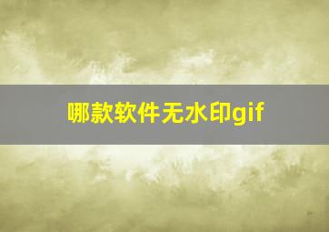 哪款软件无水印gif