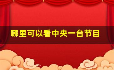 哪里可以看中央一台节目