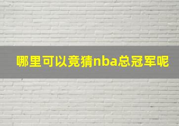 哪里可以竞猜nba总冠军呢