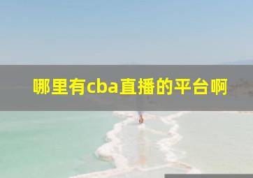 哪里有cba直播的平台啊