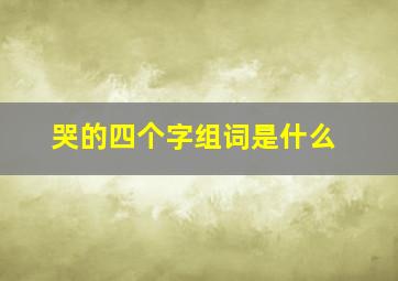 哭的四个字组词是什么