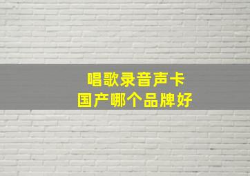 唱歌录音声卡国产哪个品牌好