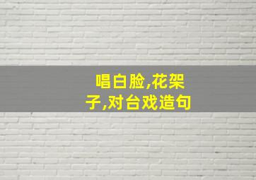 唱白脸,花架子,对台戏造句