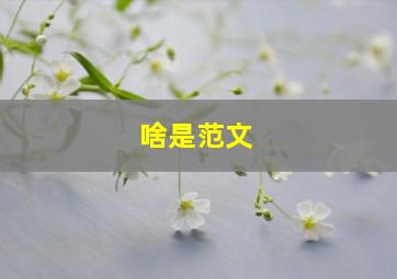 啥是范文