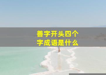 善字开头四个字成语是什么