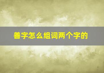 善字怎么组词两个字的