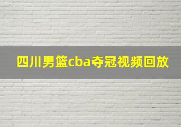 四川男篮cba夺冠视频回放