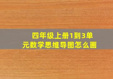 四年级上册1到3单元数学思维导图怎么画