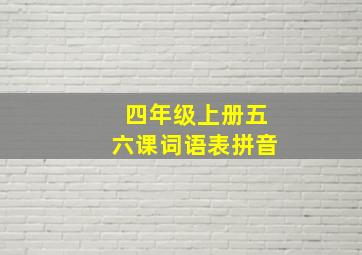 四年级上册五六课词语表拼音