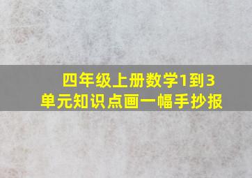 四年级上册数学1到3单元知识点画一幅手抄报