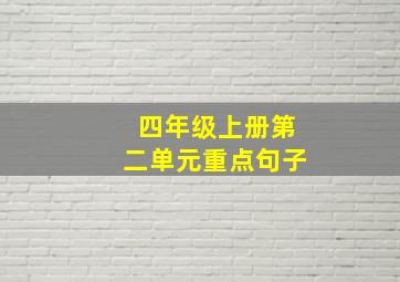 四年级上册第二单元重点句子