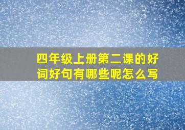 四年级上册第二课的好词好句有哪些呢怎么写