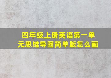 四年级上册英语第一单元思维导图简单版怎么画