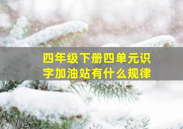 四年级下册四单元识字加油站有什么规律