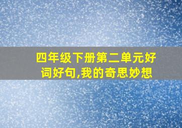 四年级下册第二单元好词好句,我的奇思妙想