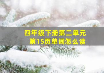 四年级下册第二单元第15页单词怎么读