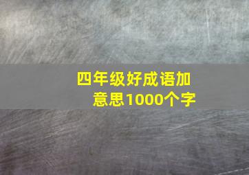 四年级好成语加意思1000个字