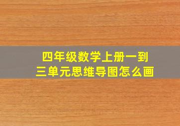 四年级数学上册一到三单元思维导图怎么画