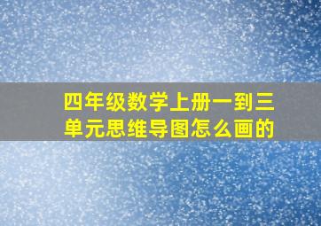 四年级数学上册一到三单元思维导图怎么画的