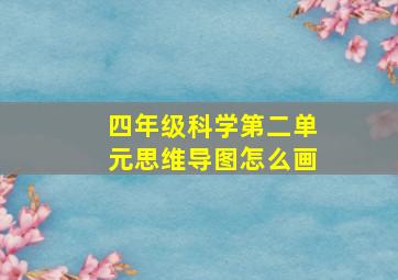 四年级科学第二单元思维导图怎么画