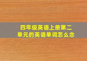 四年级英语上册第二单元的英语单词怎么念