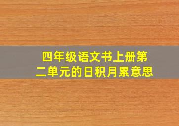 四年级语文书上册第二单元的日积月累意思