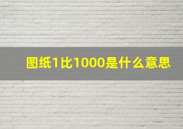 图纸1比1000是什么意思