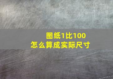 图纸1比100怎么算成实际尺寸