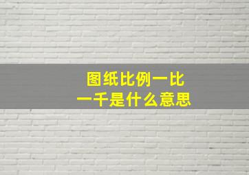 图纸比例一比一千是什么意思