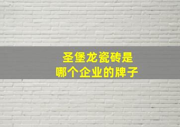 圣堡龙瓷砖是哪个企业的牌子