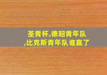 圣青杯,德昭青年队,比克斯青年队谁赢了