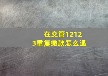 在交管12123重复缴款怎么退