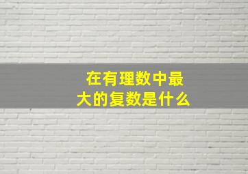 在有理数中最大的复数是什么