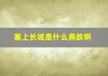 塞上长城是什么典故啊