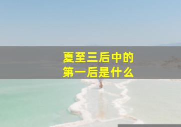 夏至三后中的第一后是什么