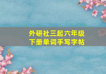 外研社三起六年级下册单词手写字帖