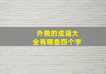 外貌的成语大全有哪些四个字